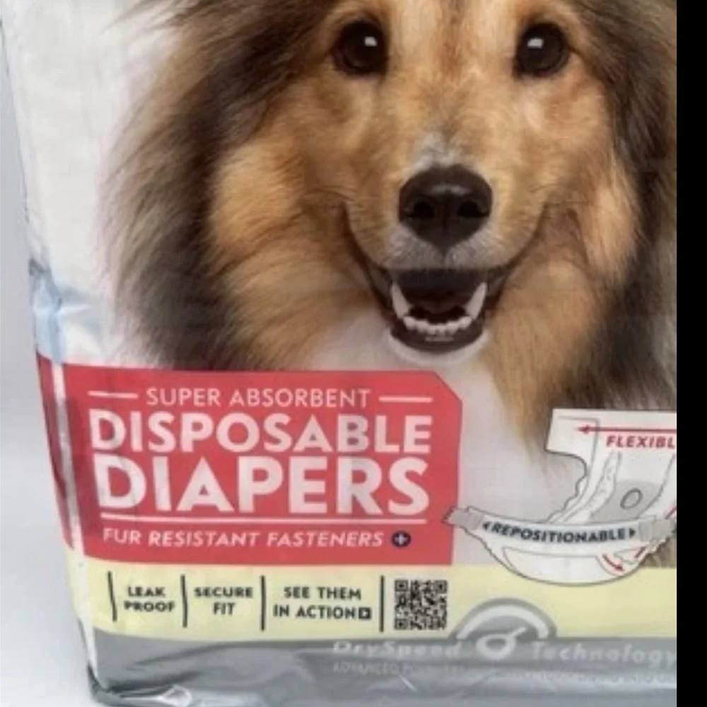Paw Inspired 32ct Ultra Protection Disposable Dog Diapers Size Medium NIP